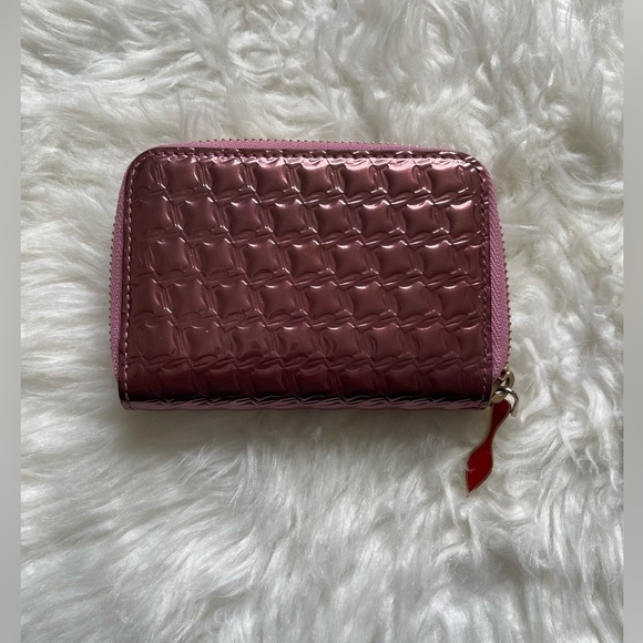 Christian Louboutin Pink Enamel Zippy Wallet - Picture 1 of 12